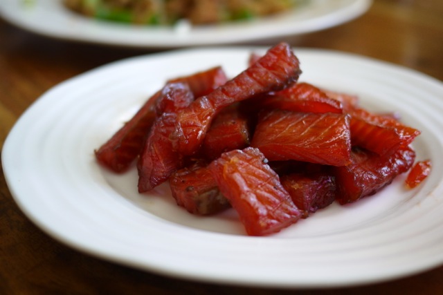 Bouchées de truite confite