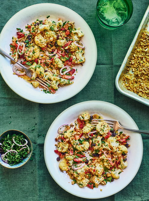 Salade tiède de chou-fleur et quinoa croustillant